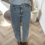 Džinsai Mom Fit Dark blue