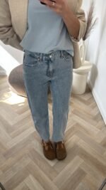 Džinsai Mom Fit Dark blue