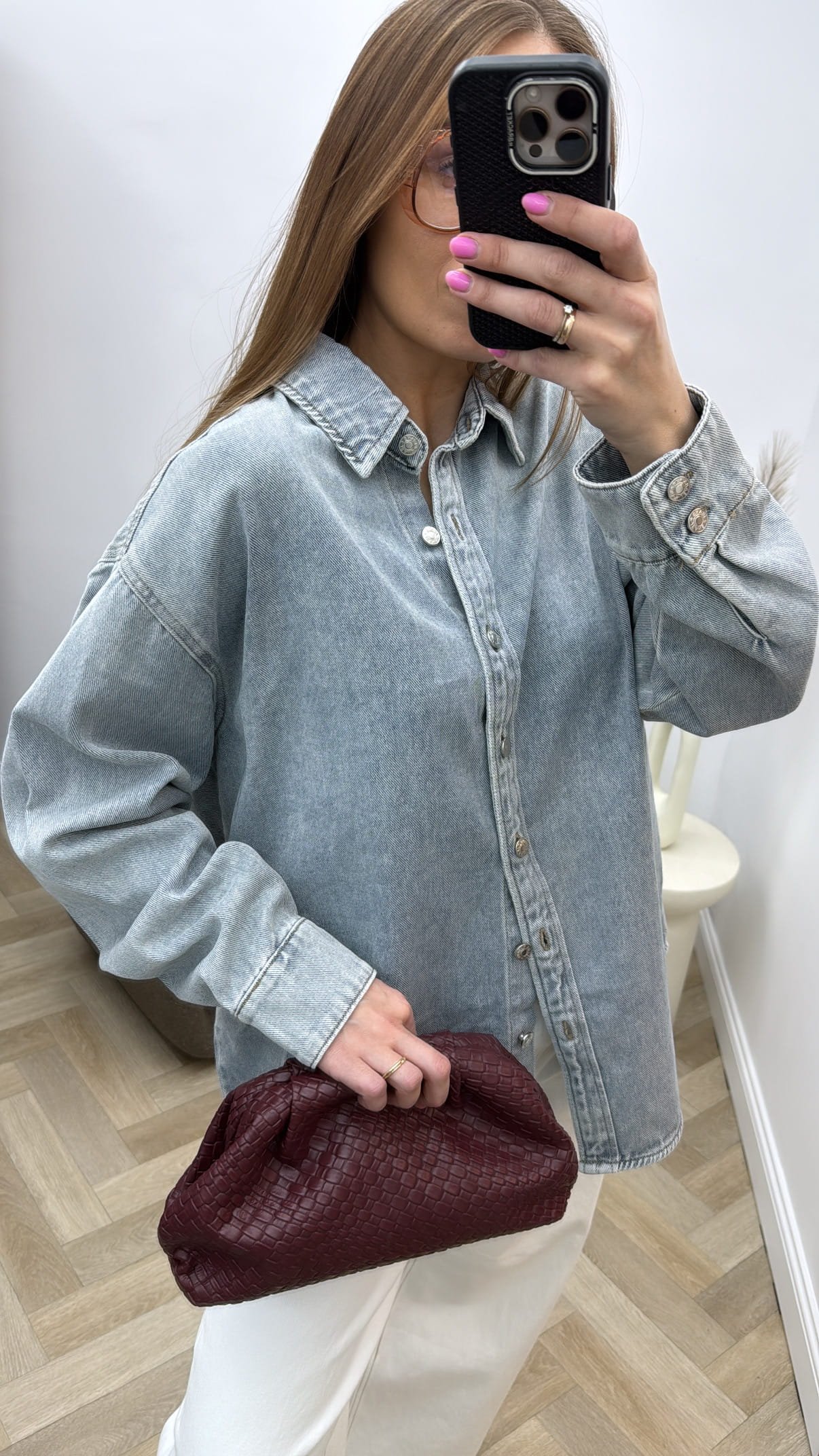 ASXB6144 Džinsinis oversize marškiniai - Image 1