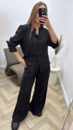 Juodas Lumina kostiumas - eko odos kostiumas