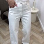 Balti dzinsai tall - sviesus denim dzinsai