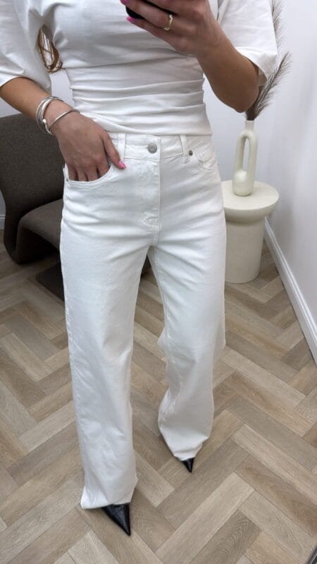 Balti dzinsai tall - sviesus denim dzinsai