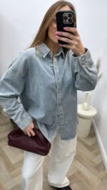 Džinsinis oversize marškiniai - Image 4