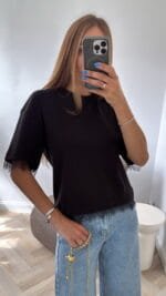 Marškinėliai Lace Black