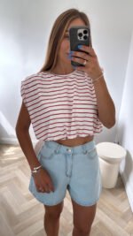 Marškinėliai Crop Stripe - Image 2