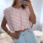 Marškinėliai Crop Stripe
