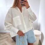 Lininiai marškiniai White