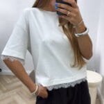 Marškinėliai Lace White