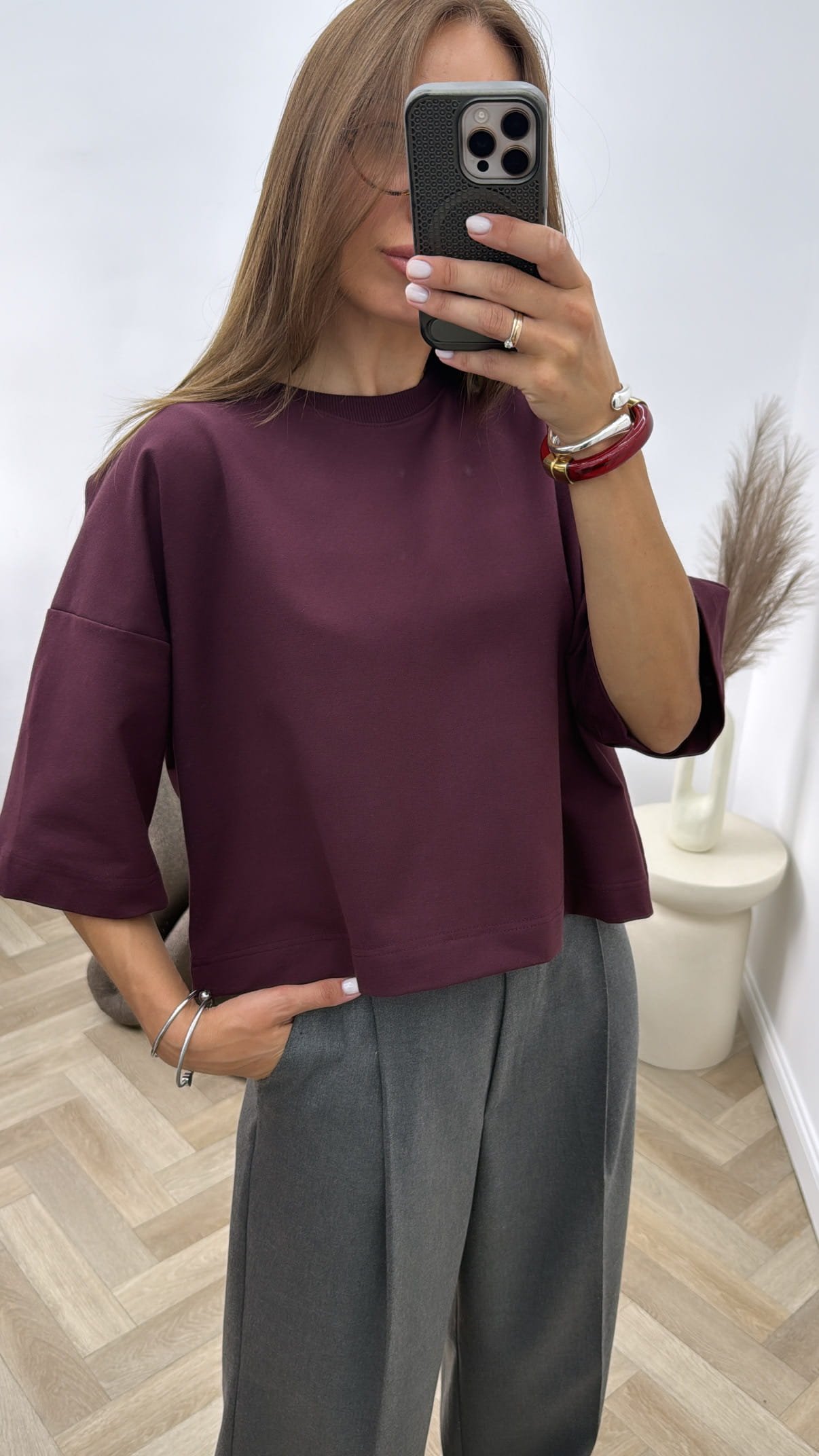 AWRE1629 Burgundy marškinėliai - Image 1