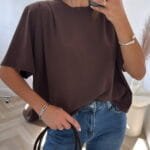 Rudi marškinėliai su petukais