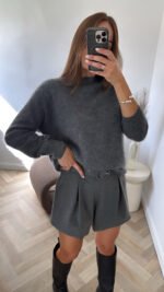 Megztinis Lana Grey Round Neck - Image 2