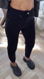 Džinsai Mom Black