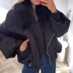Pūkinė striukė Black